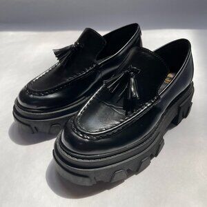 Sam Edelman | Size 6 | Mega Lug Tailored Loafers | Black Leather | Dandrea